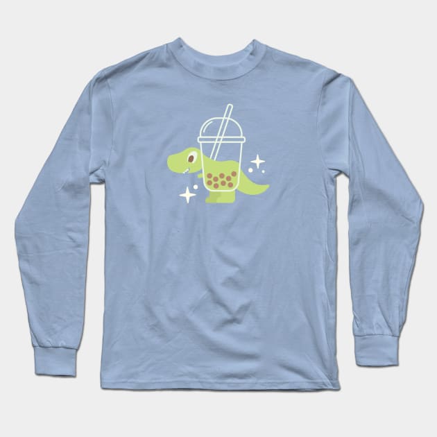 Bubble Tea Rex Long Sleeve T-Shirt by zacrizy